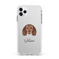 American Water Spaniel Personalised Apple iPhone 11 Pro Max in Silver with White Impact Case