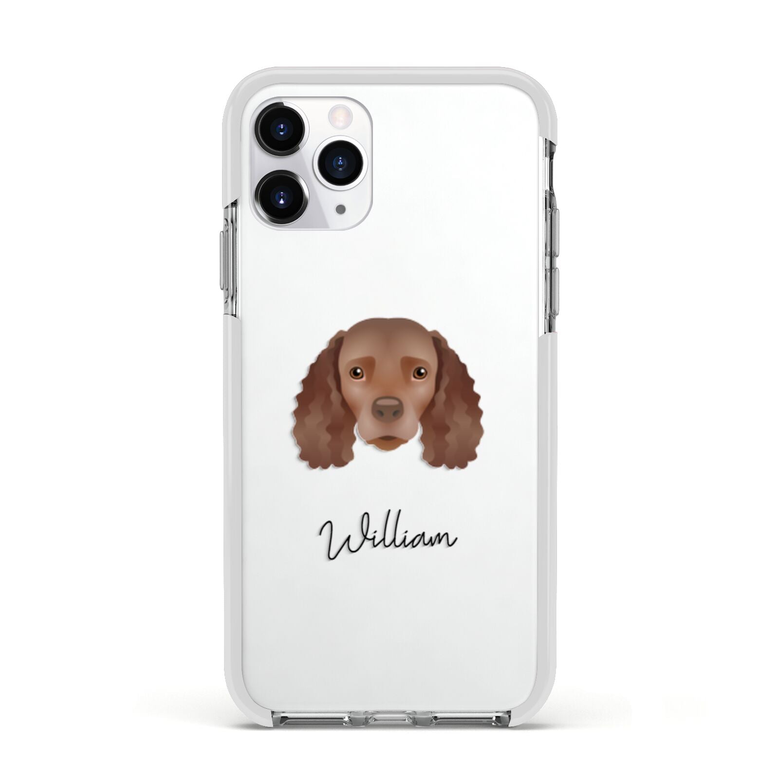 American Water Spaniel Personalised Apple iPhone 11 Pro in Silver with White Impact Case