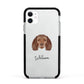 American Water Spaniel Personalised Apple iPhone 11 in White with Black Impact Case