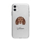 American Water Spaniel Personalised Apple iPhone 11 in White with Bumper Case