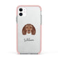American Water Spaniel Personalised Apple iPhone 11 in White with Pink Impact Case