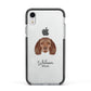 American Water Spaniel Personalised Apple iPhone XR Impact Case Black Edge on Silver Phone