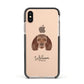 American Water Spaniel Personalised Apple iPhone Xs Impact Case Black Edge on Gold Phone