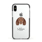 American Water Spaniel Personalised Apple iPhone Xs Impact Case Black Edge on Silver Phone