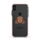 American Water Spaniel Personalised Apple iPhone Xs Impact Case Pink Edge on Black Phone