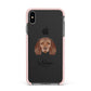American Water Spaniel Personalised Apple iPhone Xs Max Impact Case Pink Edge on Black Phone