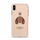 American Water Spaniel Personalised Apple iPhone Xs Max Impact Case Pink Edge on Gold Phone