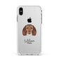 American Water Spaniel Personalised Apple iPhone Xs Max Impact Case White Edge on Silver Phone