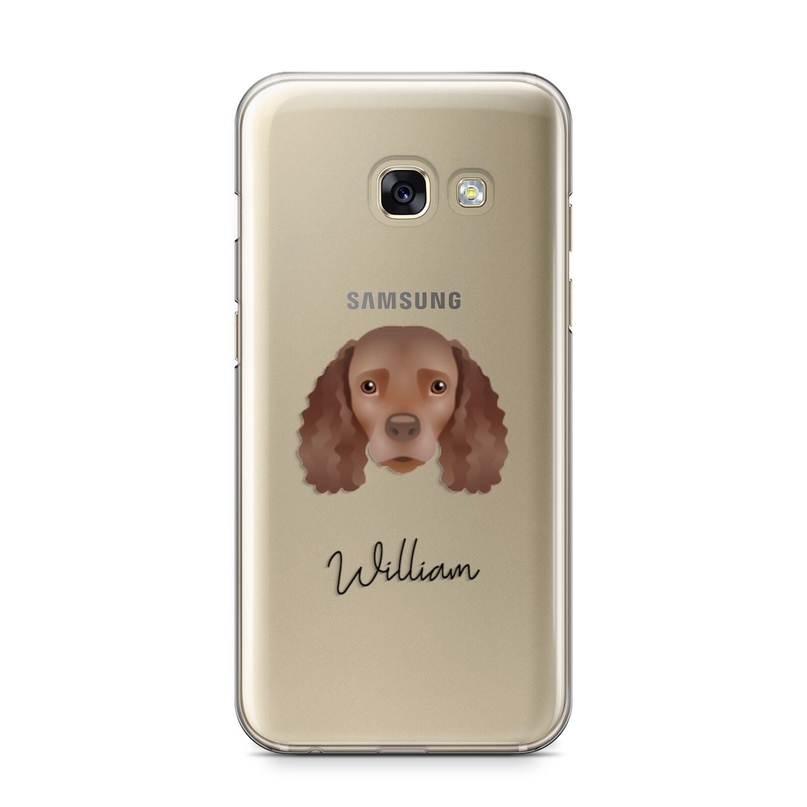American Water Spaniel Personalised Samsung Galaxy A3 2017 Case on gold phone