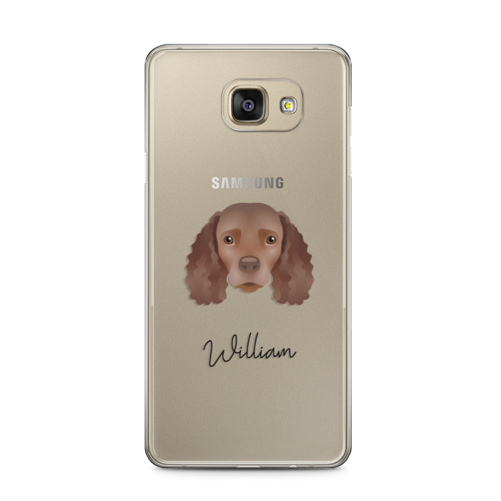 American Water Spaniel Personalised Samsung Galaxy A5 2016 Case on gold phone