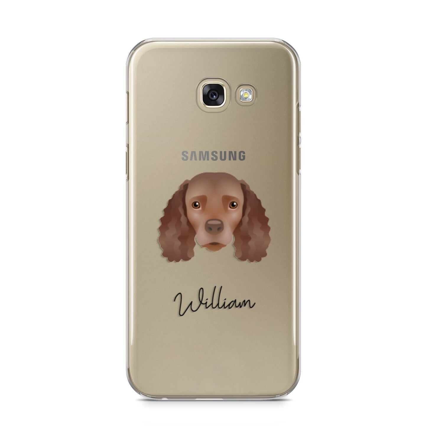 American Water Spaniel Personalised Samsung Galaxy A5 2017 Case on gold phone