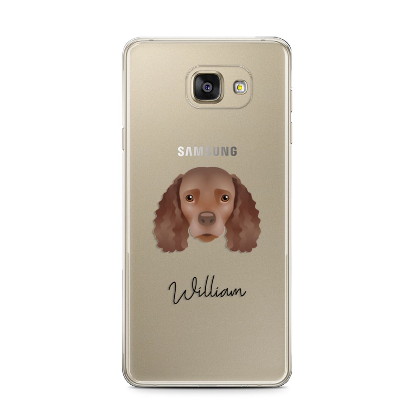 American Water Spaniel Personalised Samsung Galaxy A7 2016 Case on gold phone