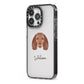 American Water Spaniel Personalised iPhone 13 Pro Black Impact Case Side Angle on Silver phone