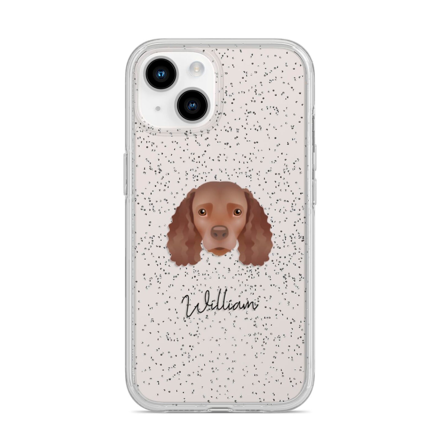 American Water Spaniel Personalised iPhone 14 Glitter Tough Case Starlight