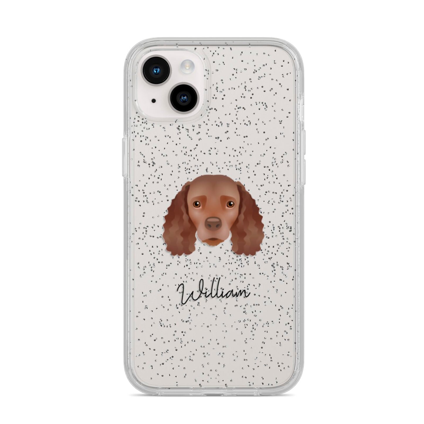 American Water Spaniel Personalised iPhone 14 Plus Glitter Tough Case Starlight
