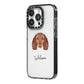 American Water Spaniel Personalised iPhone 14 Pro Black Impact Case Side Angle on Silver phone