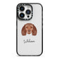 American Water Spaniel Personalised iPhone 14 Pro Black Impact Case on Silver phone