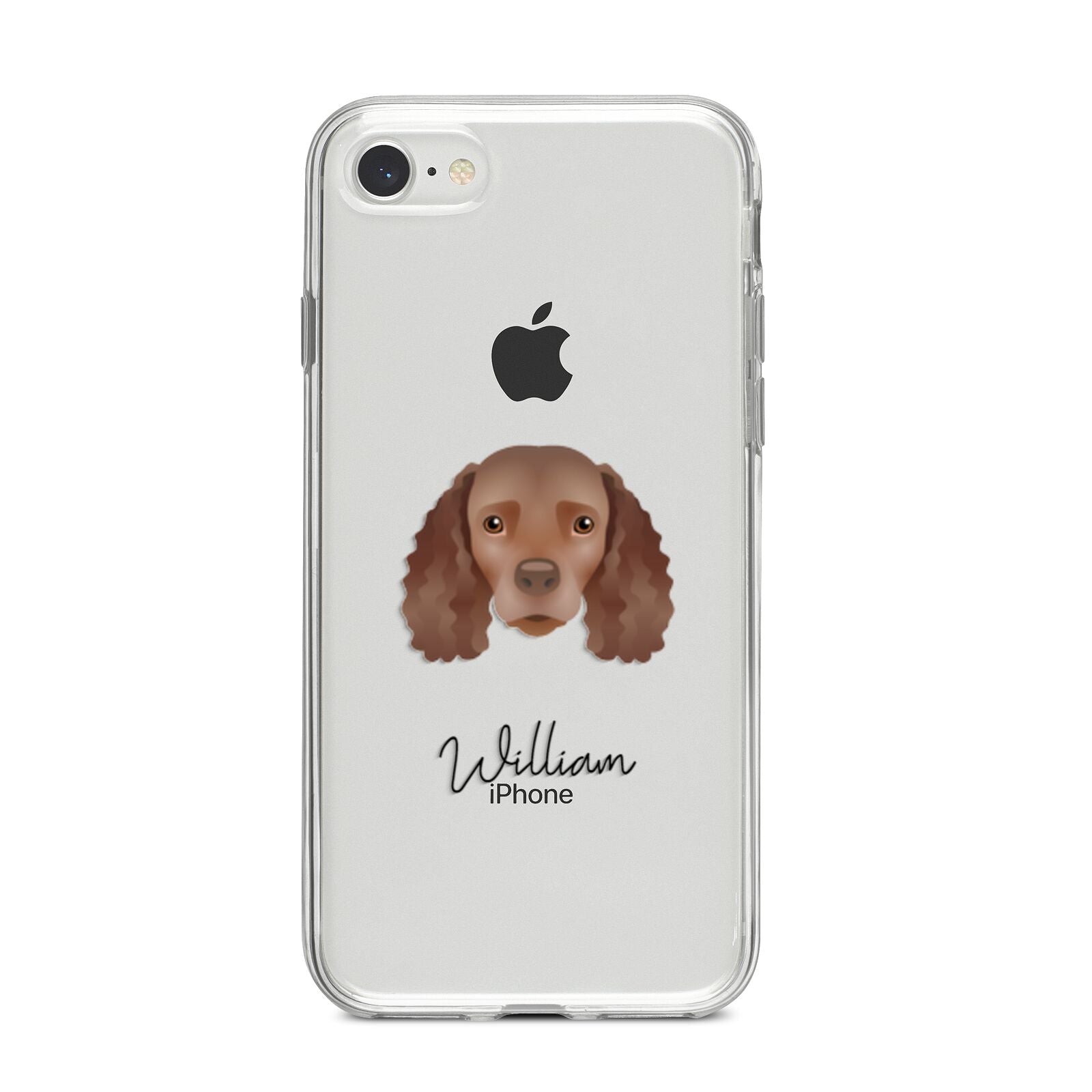 American Water Spaniel Personalised iPhone 8 Bumper Case on Silver iPhone