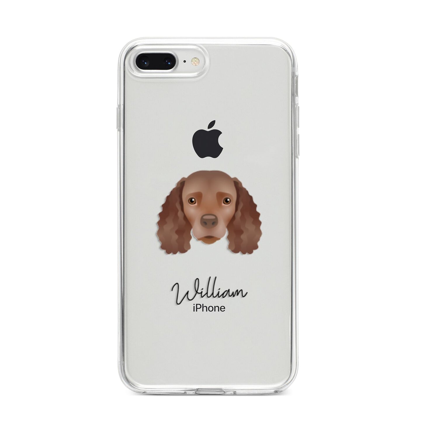 American Water Spaniel Personalised iPhone 8 Plus Bumper Case on Silver iPhone