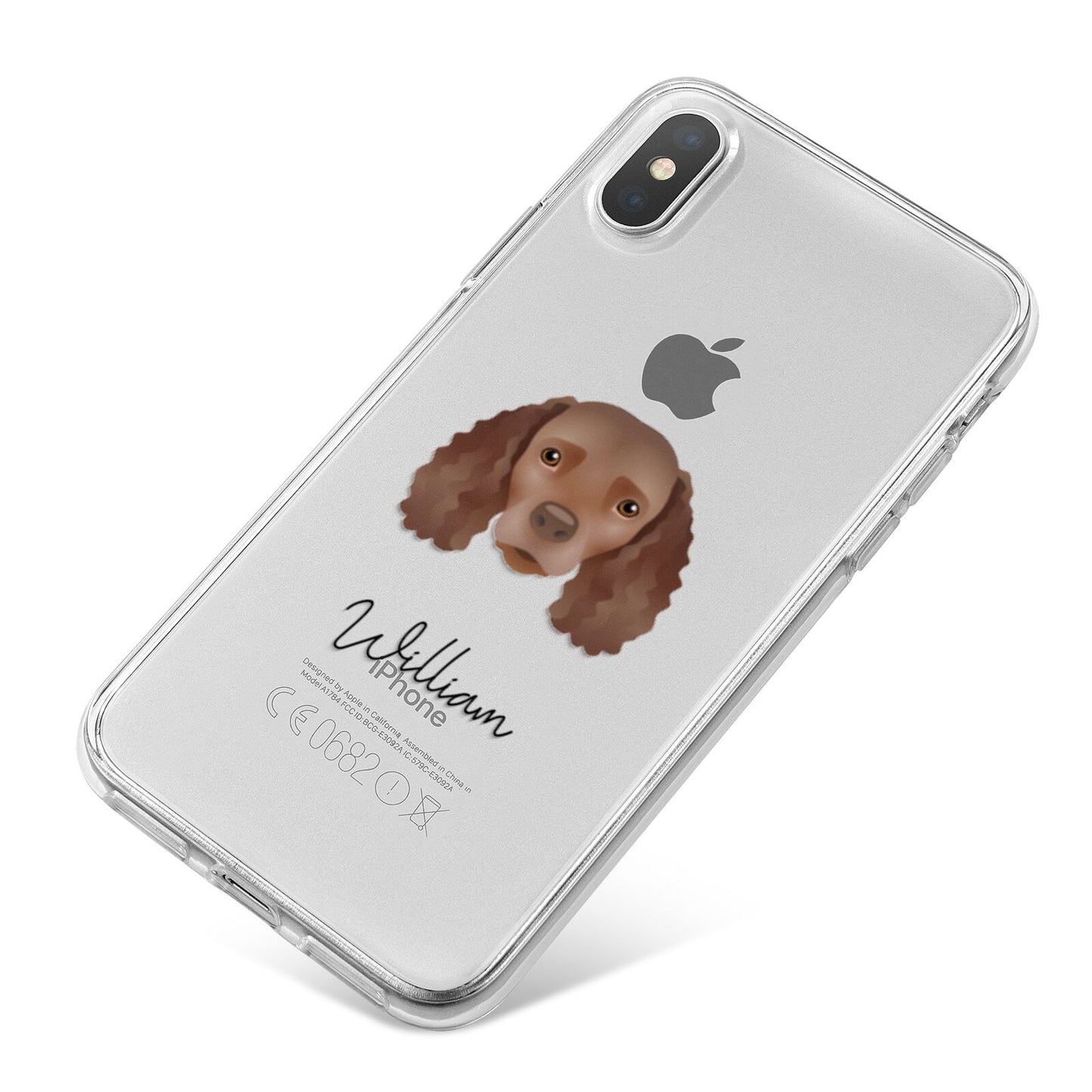 American Water Spaniel Personalised iPhone X Bumper Case on Silver iPhone