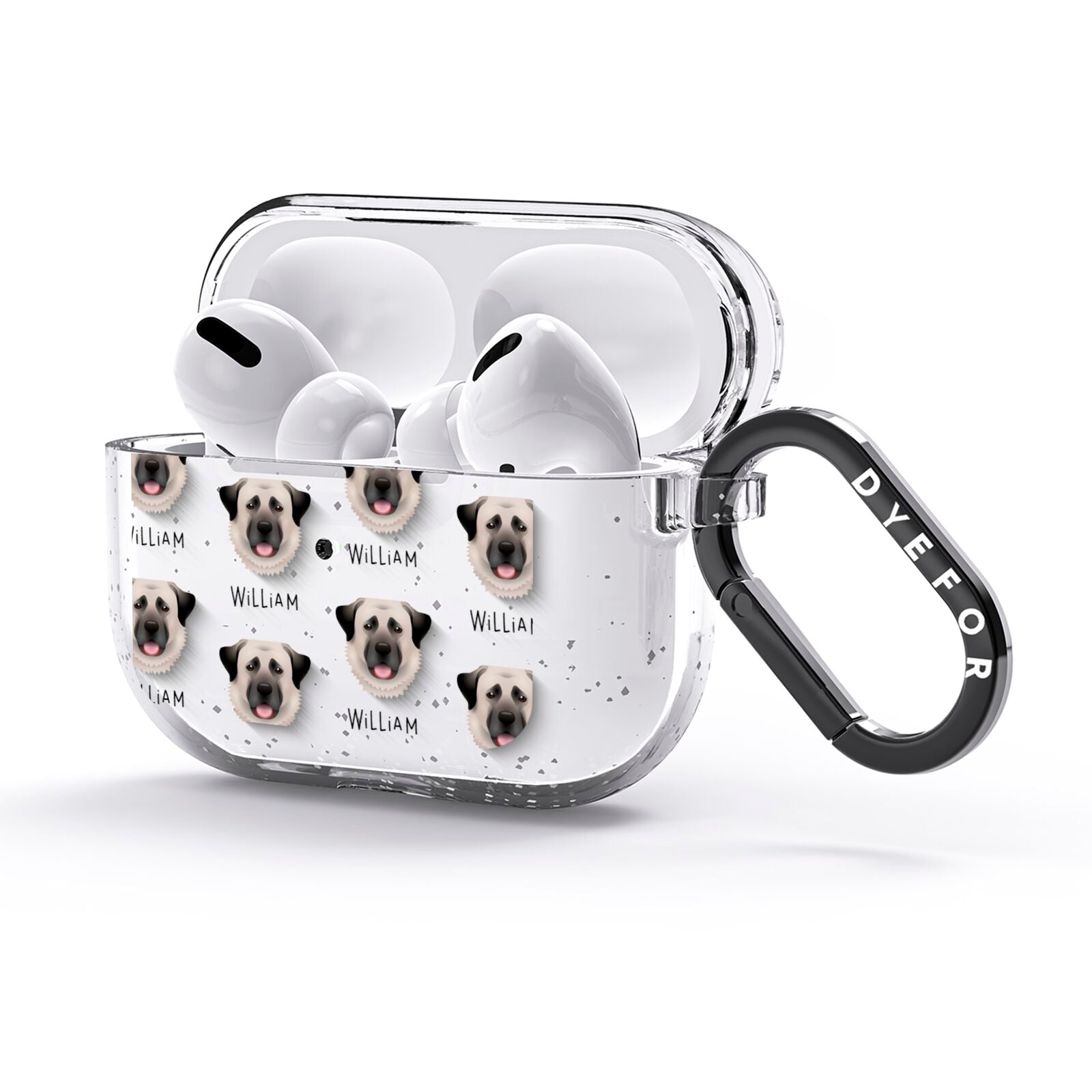 Anatolian Shepherd Dog Icon with Name AirPods Glitter Case 3rd Gen Side Image
