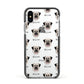 Anatolian Shepherd Dog Icon with Name Apple iPhone Xs Impact Case Black Edge on Silver Phone