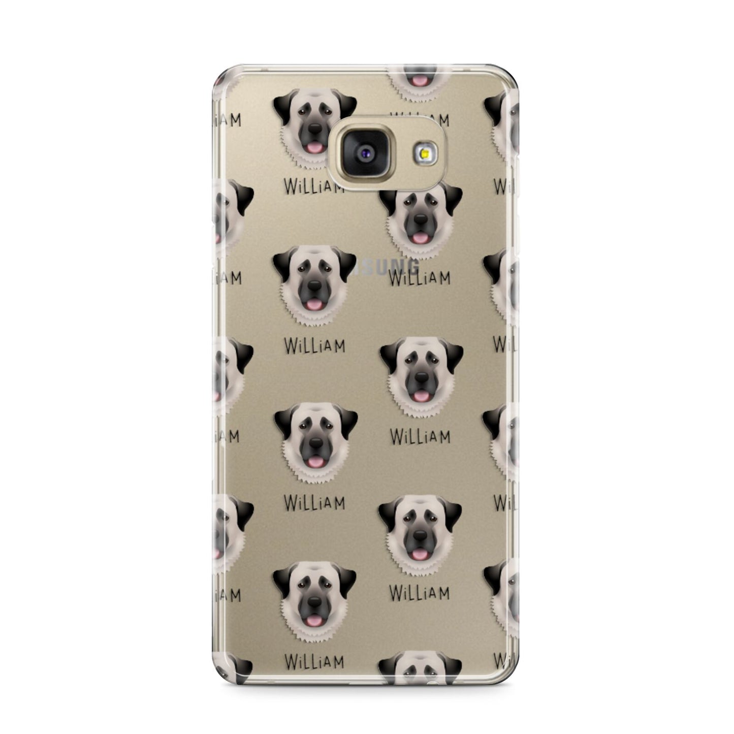 Anatolian Shepherd Dog Icon with Name Samsung Galaxy A9 2016 Case on gold phone