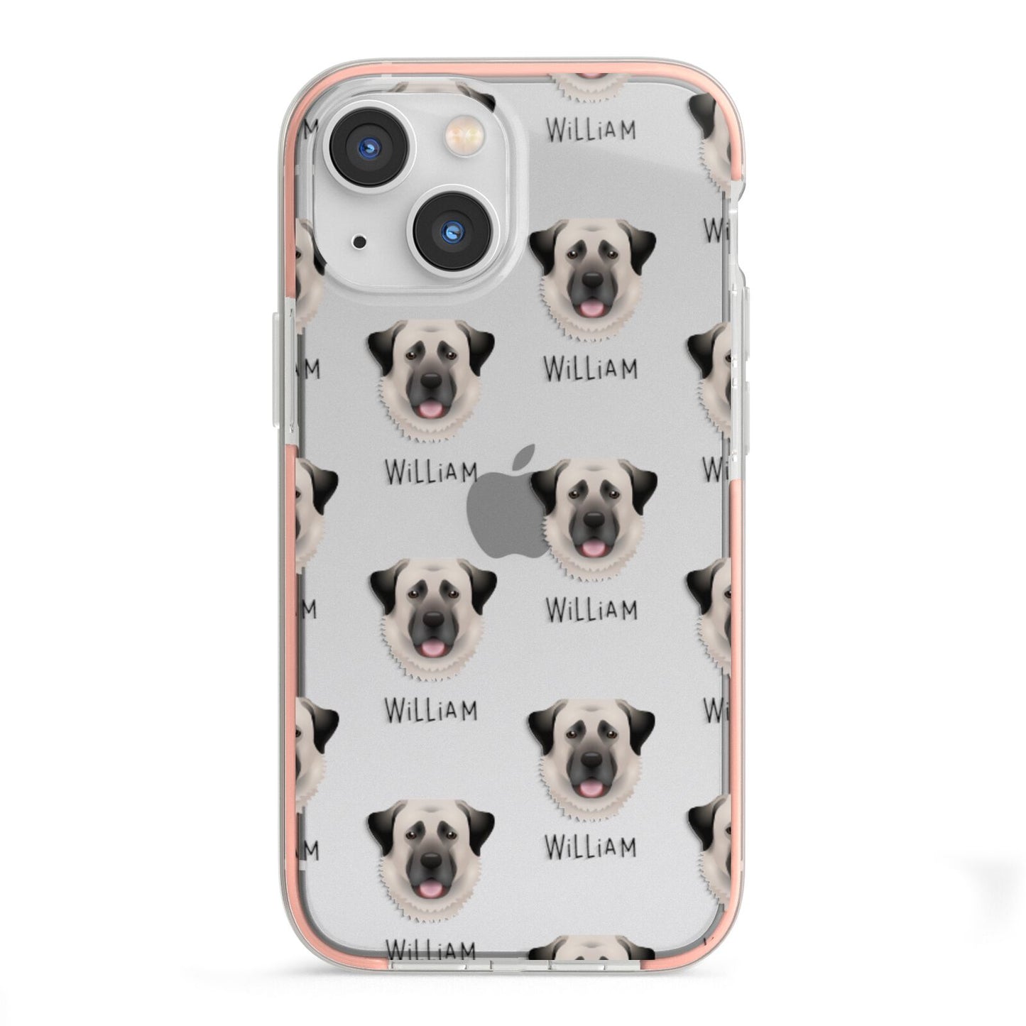 Anatolian Shepherd Dog Icon with Name iPhone 13 Mini TPU Impact Case with Pink Edges