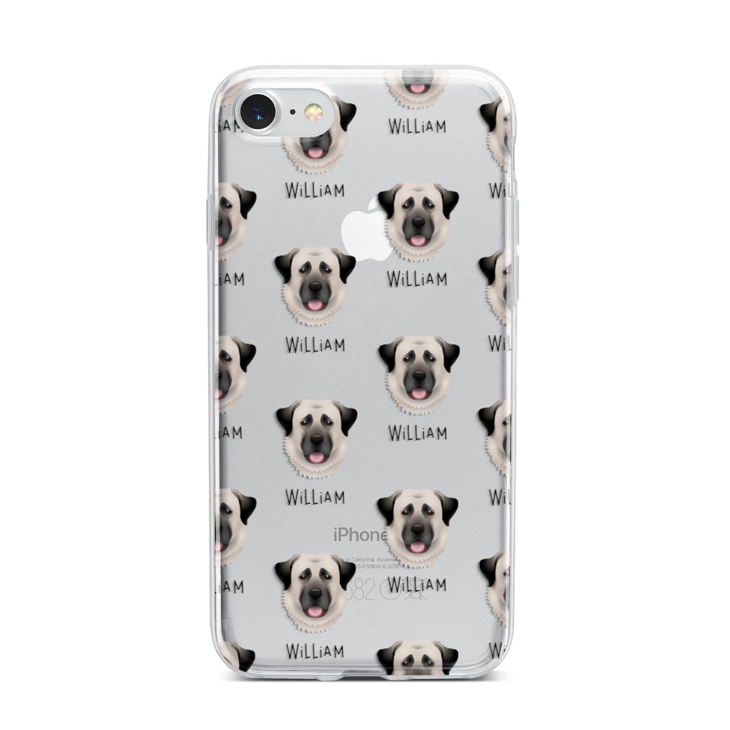 Anatolian Shepherd Dog Icon with Name iPhone 7 Bumper Case on Silver iPhone