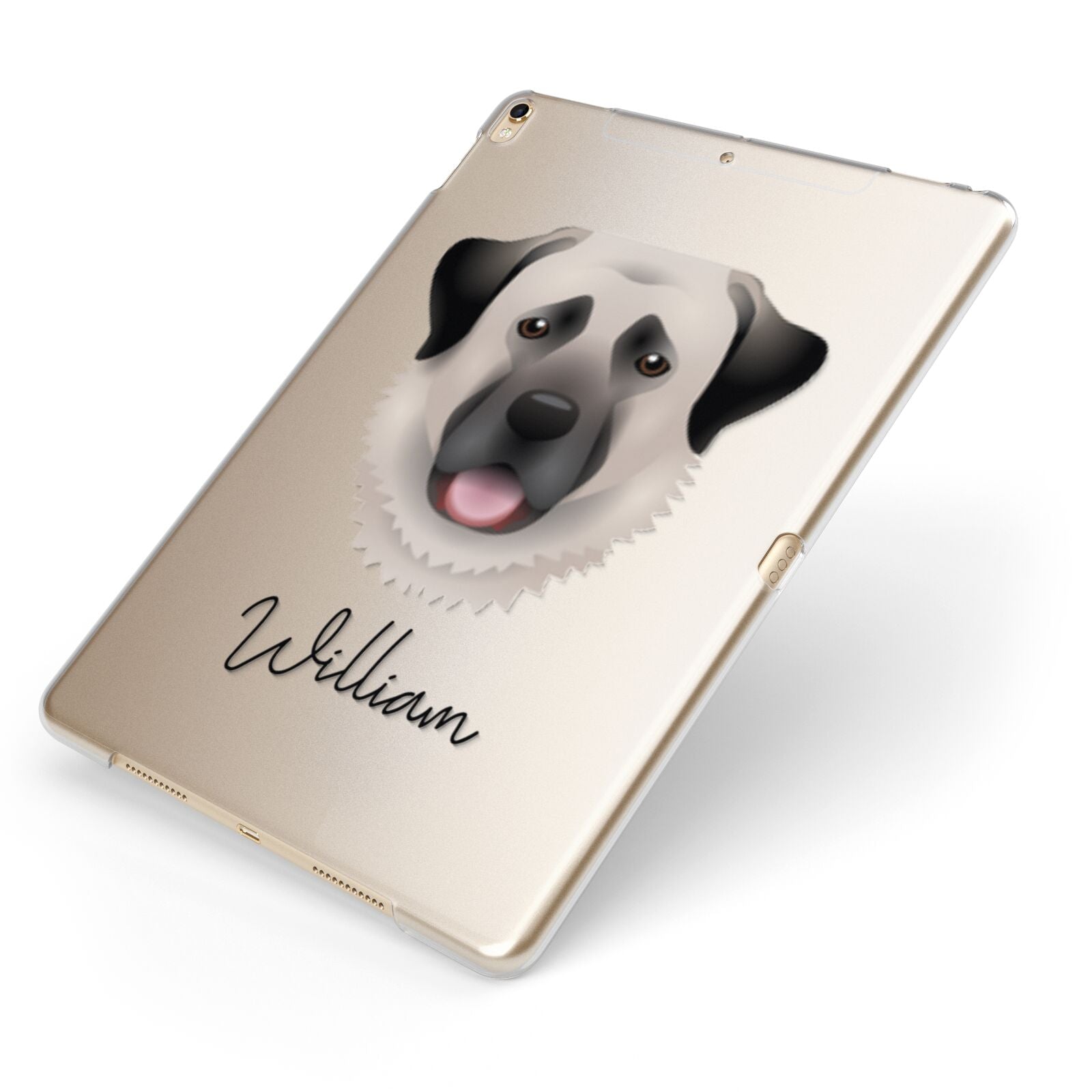 Anatolian Shepherd Dog Personalised Apple iPad Case on Gold iPad Side View