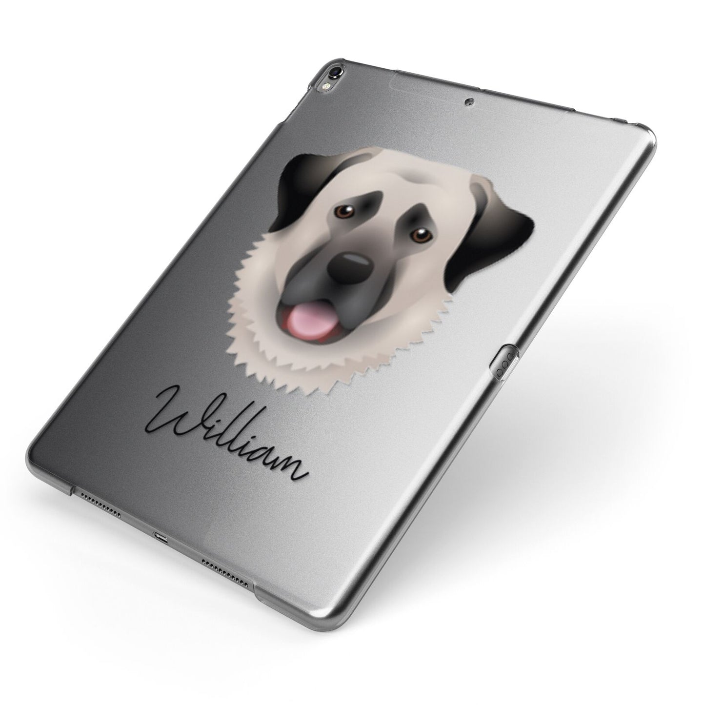 Anatolian Shepherd Dog Personalised Apple iPad Case on Grey iPad Side View