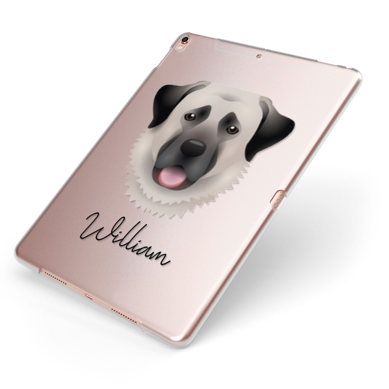 Anatolian Shepherd Dog Personalised Apple iPad Case on Rose Gold iPad Side View