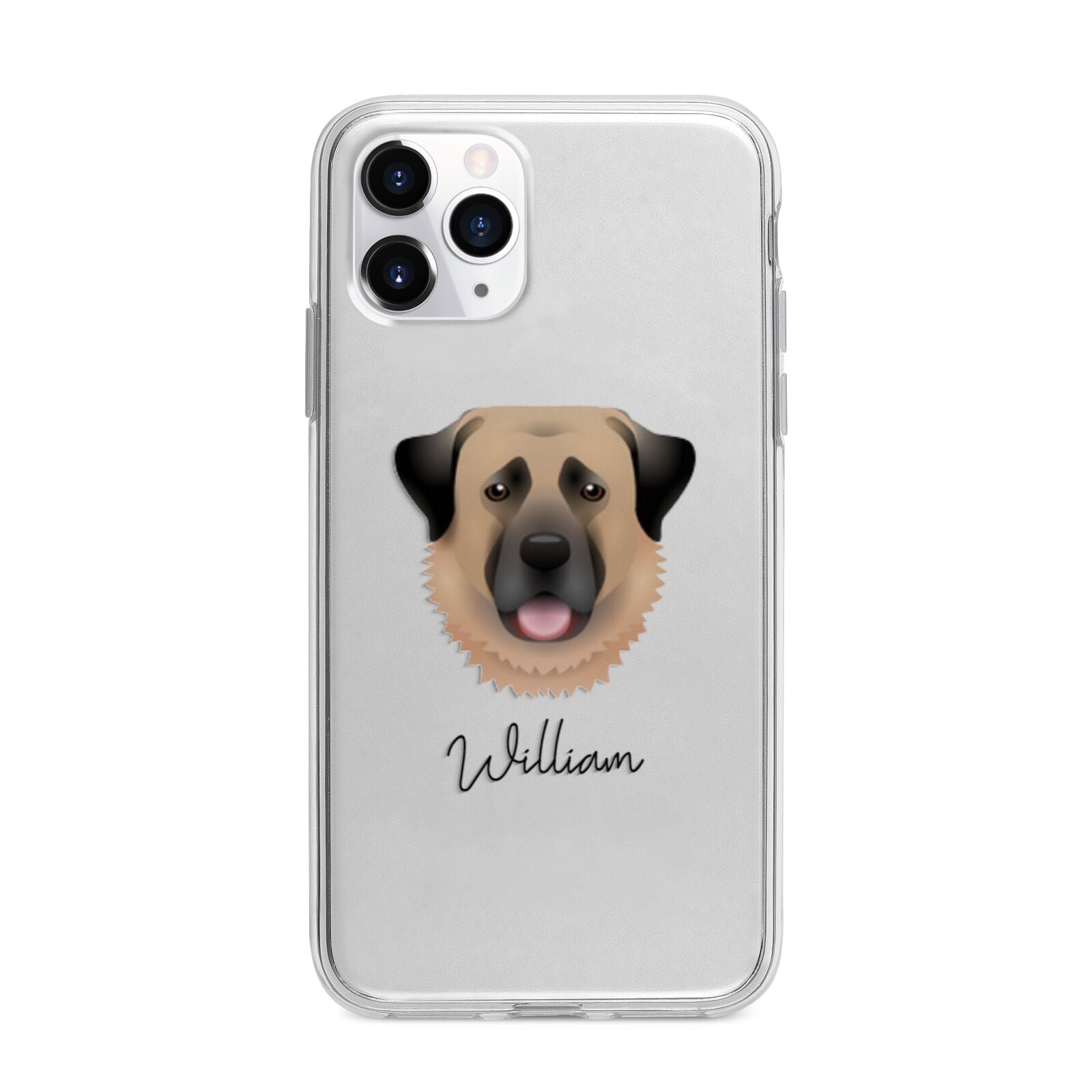 Anatolian Shepherd Dog Personalised Apple iPhone 11 Pro Max in Silver with Bumper Case