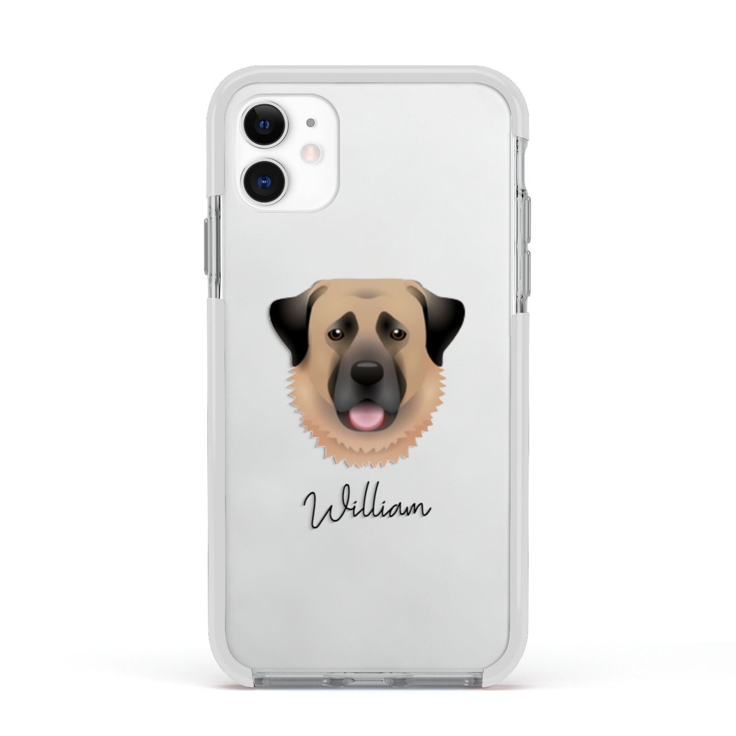 Anatolian Shepherd Dog Personalised Apple iPhone 11 in White with White Impact Case