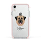 Anatolian Shepherd Dog Personalised Apple iPhone XR Impact Case Pink Edge on Silver Phone