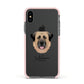 Anatolian Shepherd Dog Personalised Apple iPhone Xs Impact Case Pink Edge on Black Phone