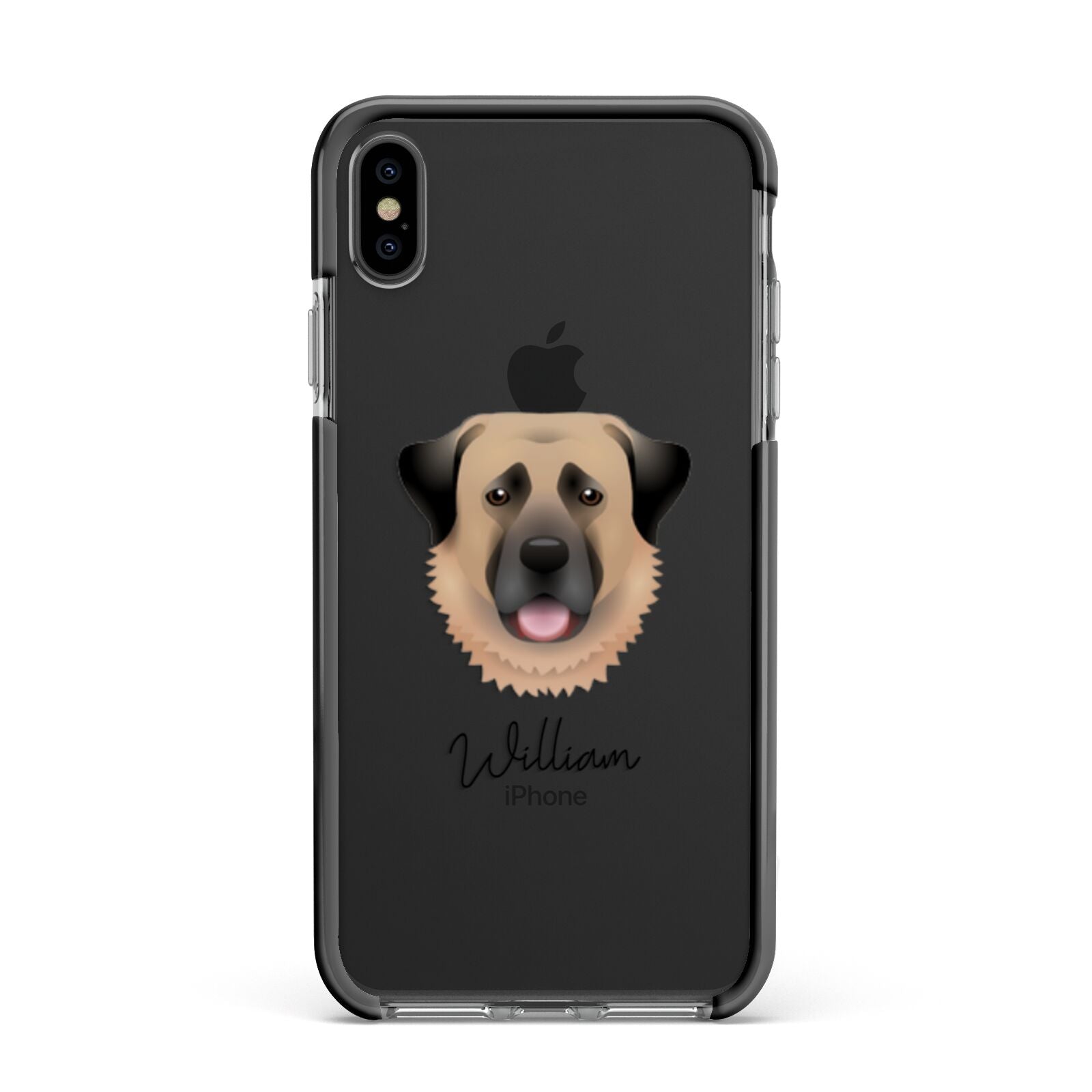 Anatolian Shepherd Dog Personalised Apple iPhone Xs Max Impact Case Black Edge on Black Phone