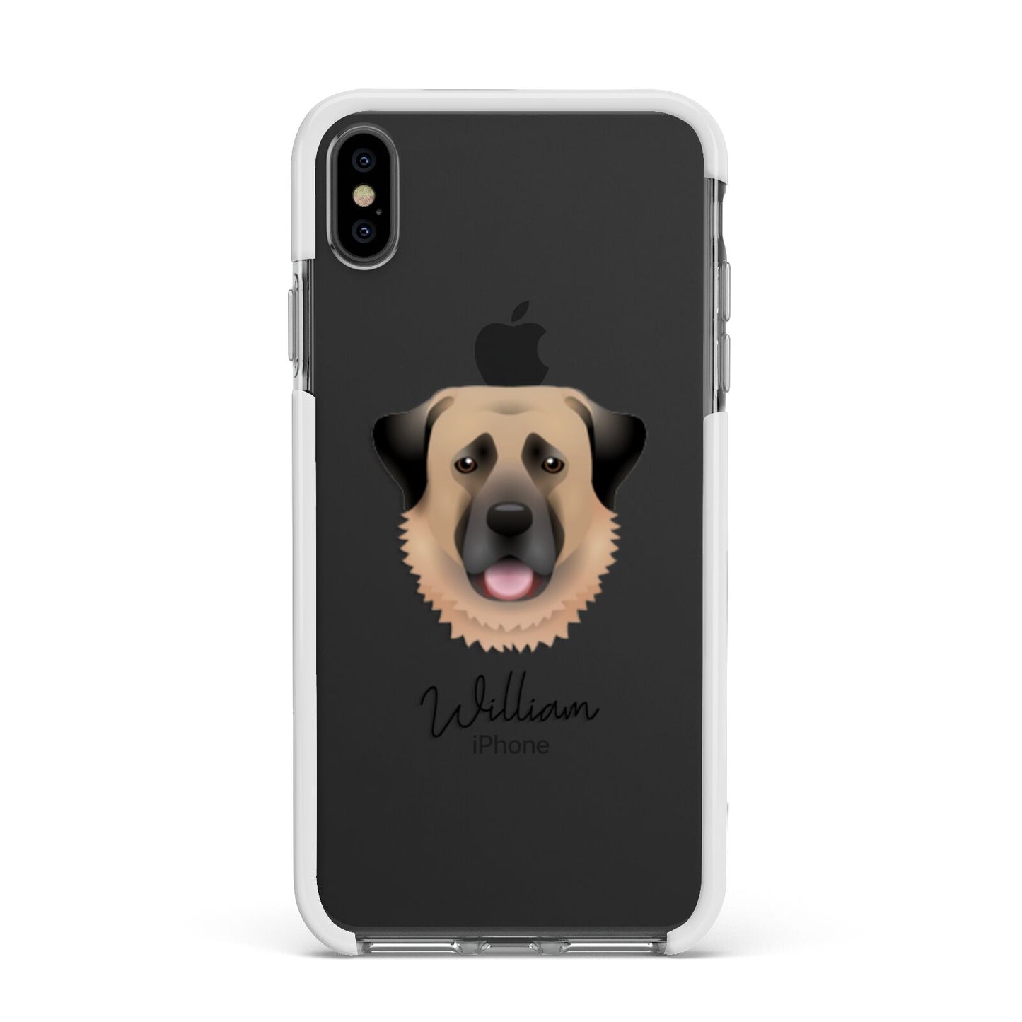 Anatolian Shepherd Dog Personalised Apple iPhone Xs Max Impact Case White Edge on Black Phone