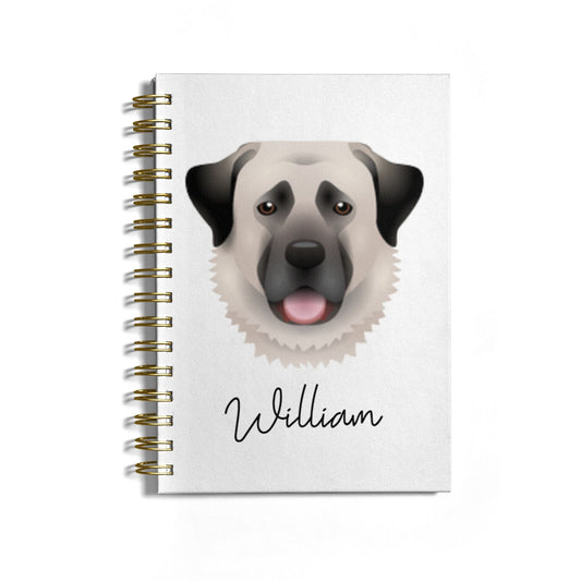 Anatolian Shepherd Dog Personalised Notebook with Gold Coil