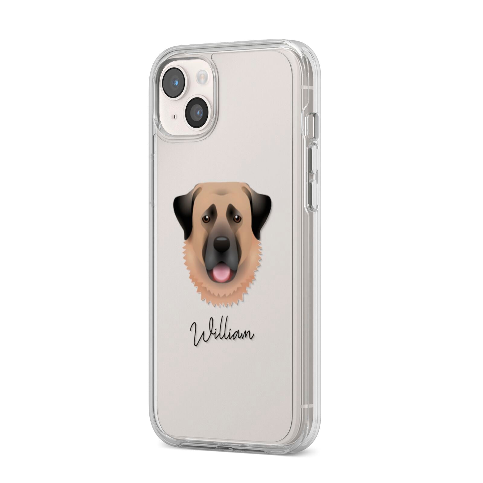 Anatolian Shepherd Dog Personalised iPhone 14 Plus Clear Tough Case Starlight Angled Image