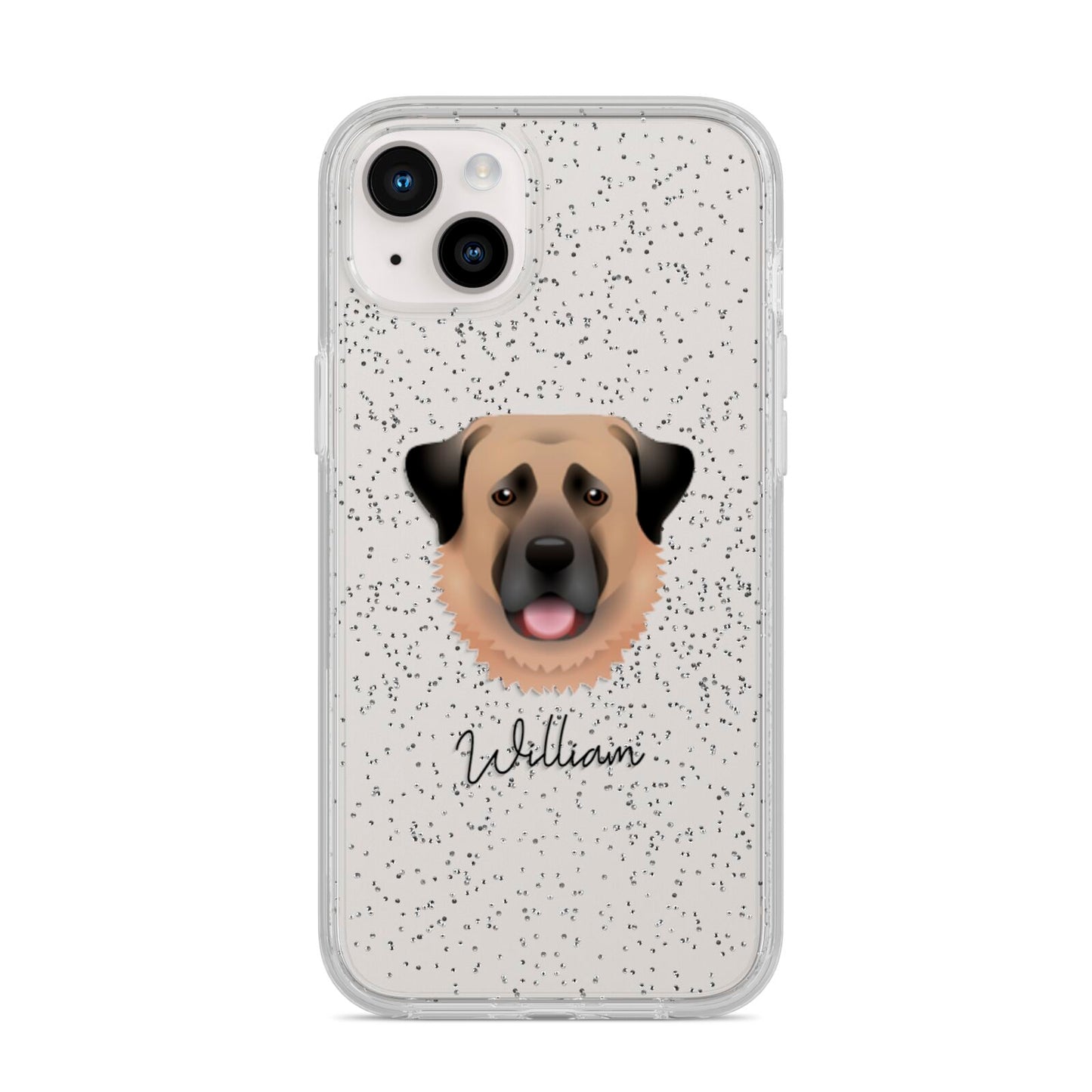 Anatolian Shepherd Dog Personalised iPhone 14 Plus Glitter Tough Case Starlight
