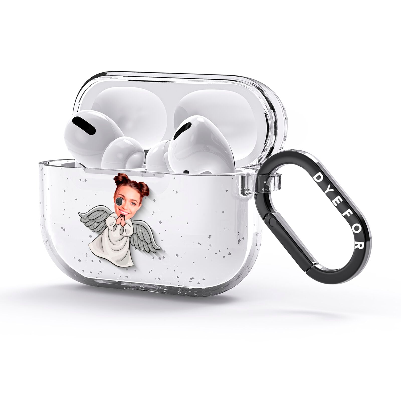 Angel Photo Face AirPods Glitter Case 3rd Gen Side Image