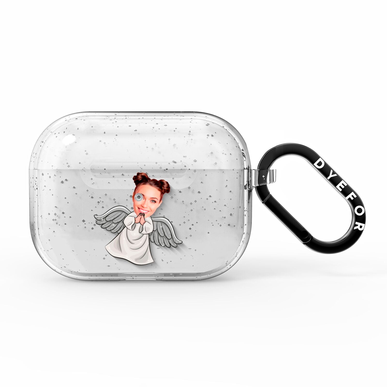 Angel Photo Face AirPods Pro Glitter Case