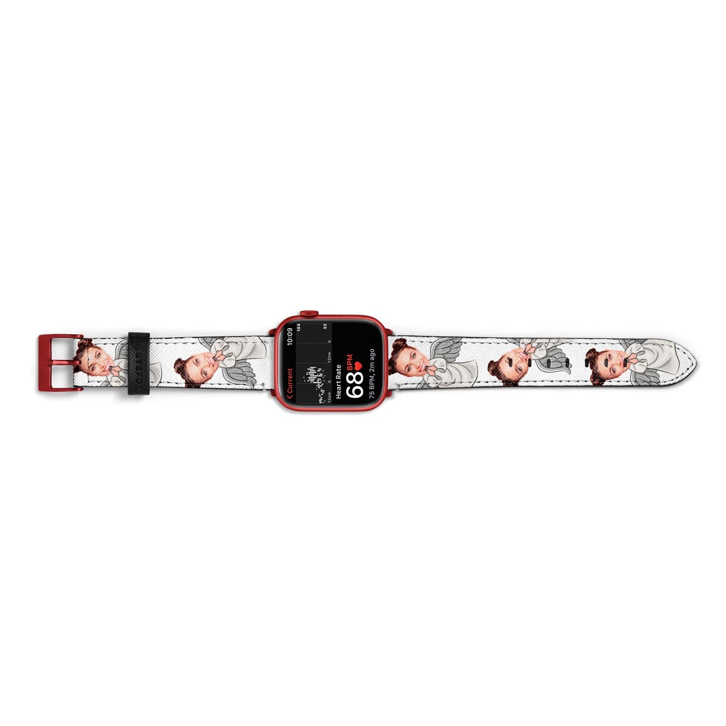 Angel Photo Face Apple Watch Strap Size 38mm Landscape Image Red Hardware