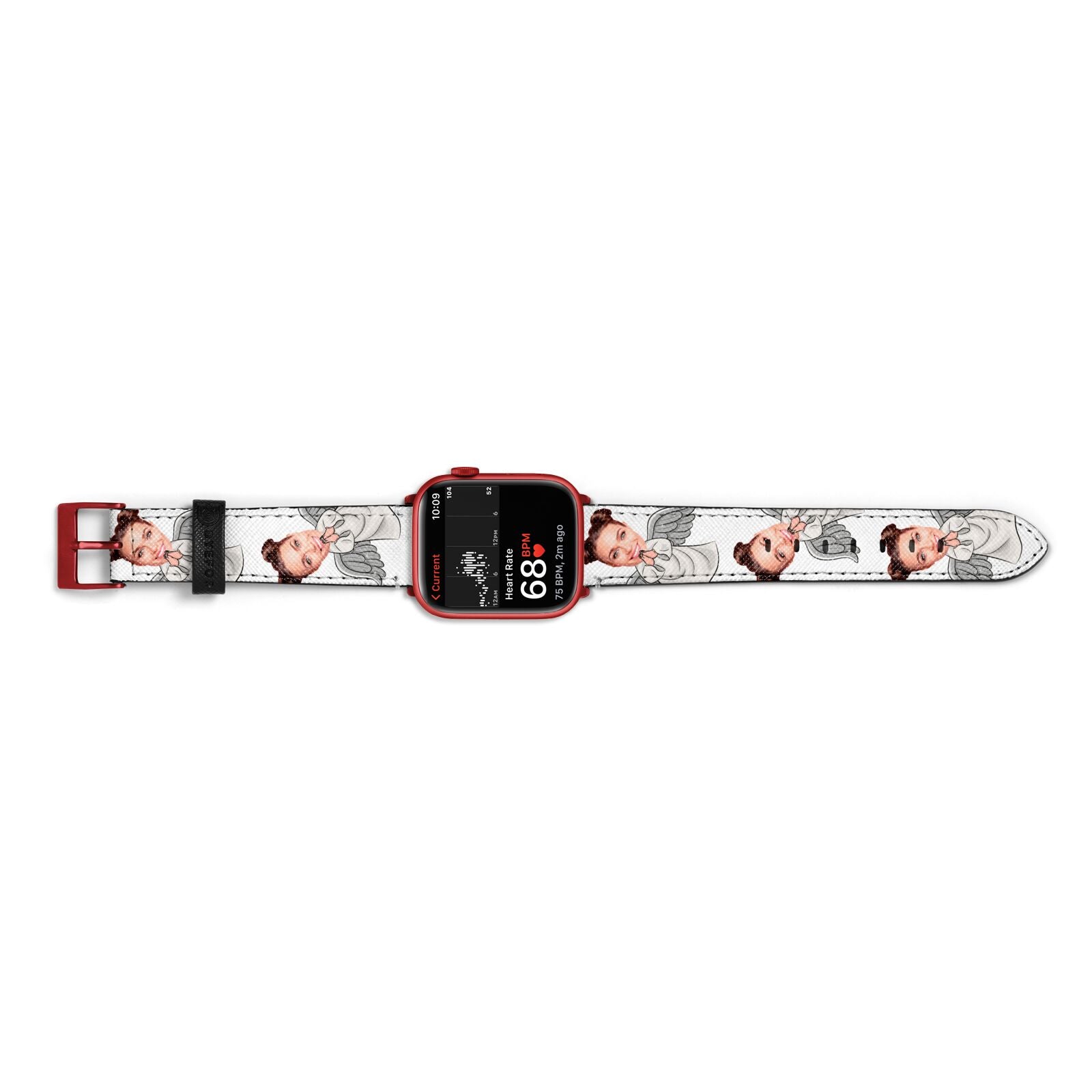 Angel Photo Face Apple Watch Strap Size 38mm Landscape Image Red Hardware