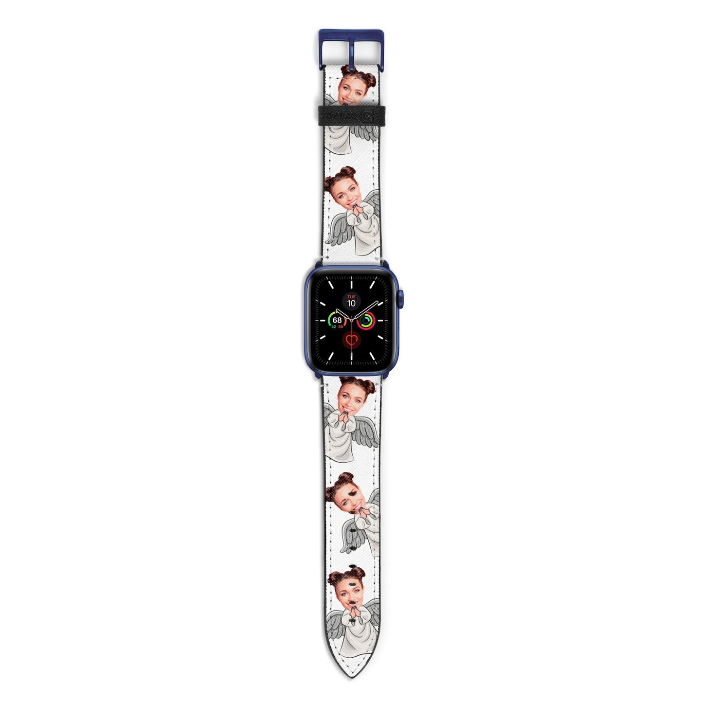 Angel Photo Face Apple Watch Strap with Blue Hardware
