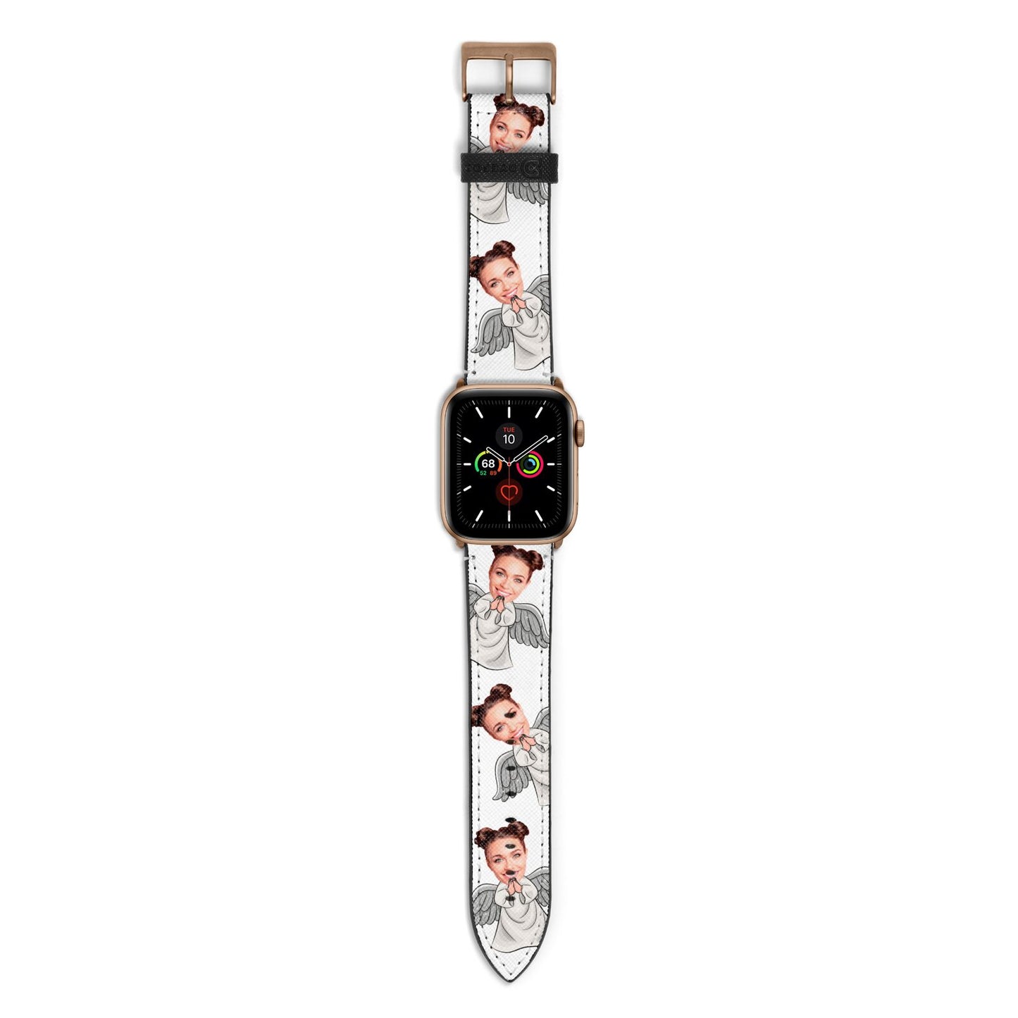 Angel Photo Face Apple Watch Strap with Gold Hardware