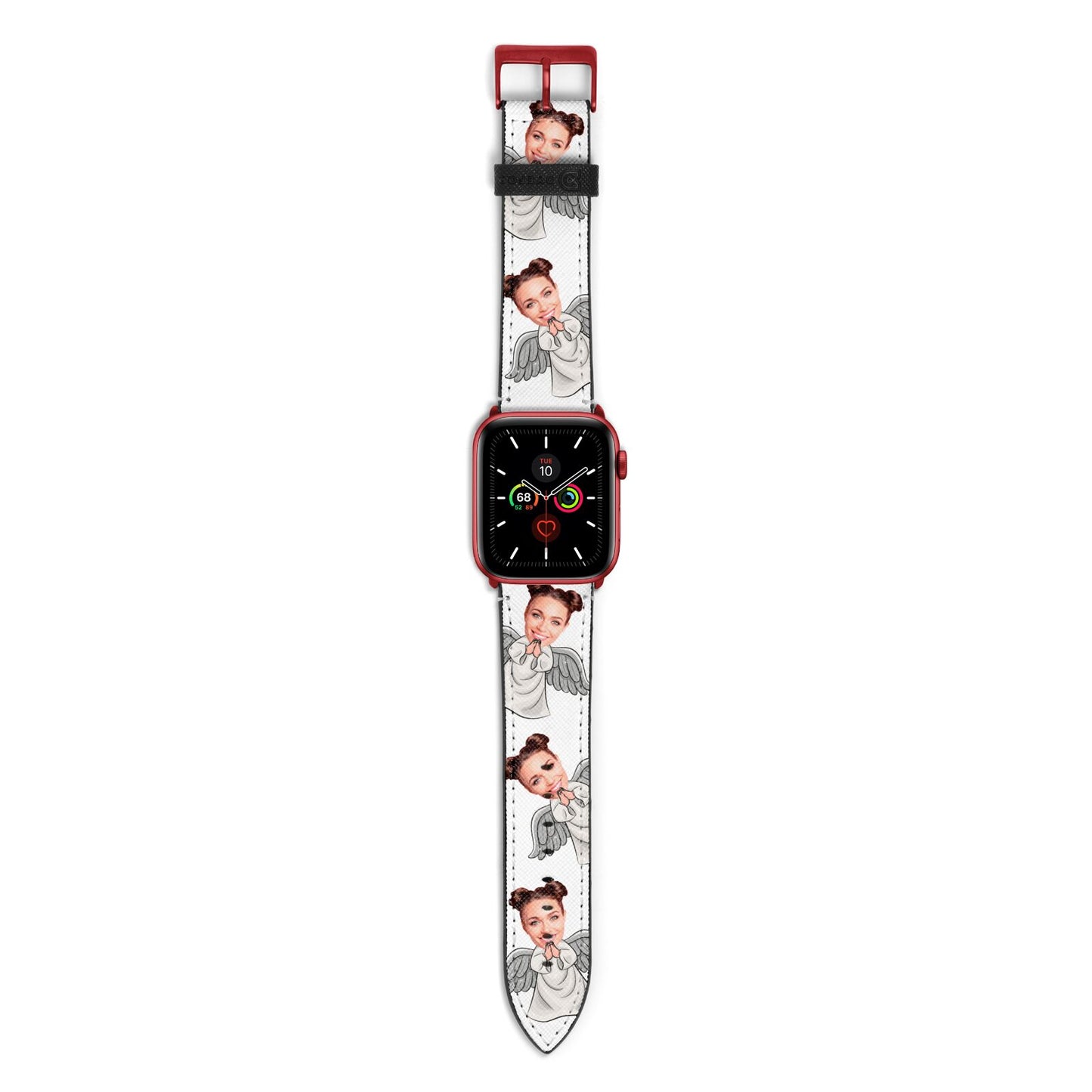 Angel Photo Face Apple Watch Strap with Red Hardware