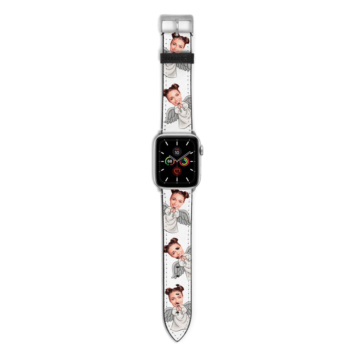 Angel Photo Face Apple Watch Strap with Silver Hardware