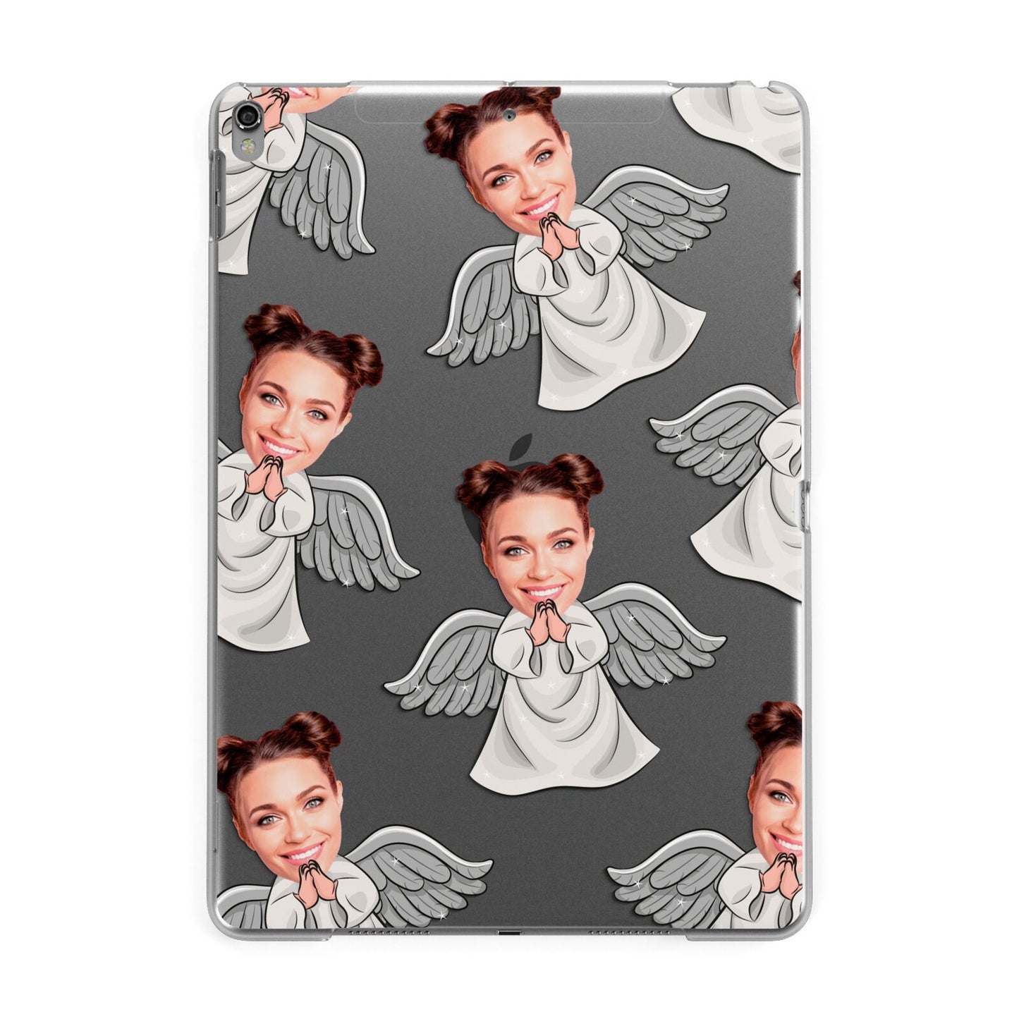 Angel Photo Face Apple iPad Grey Case